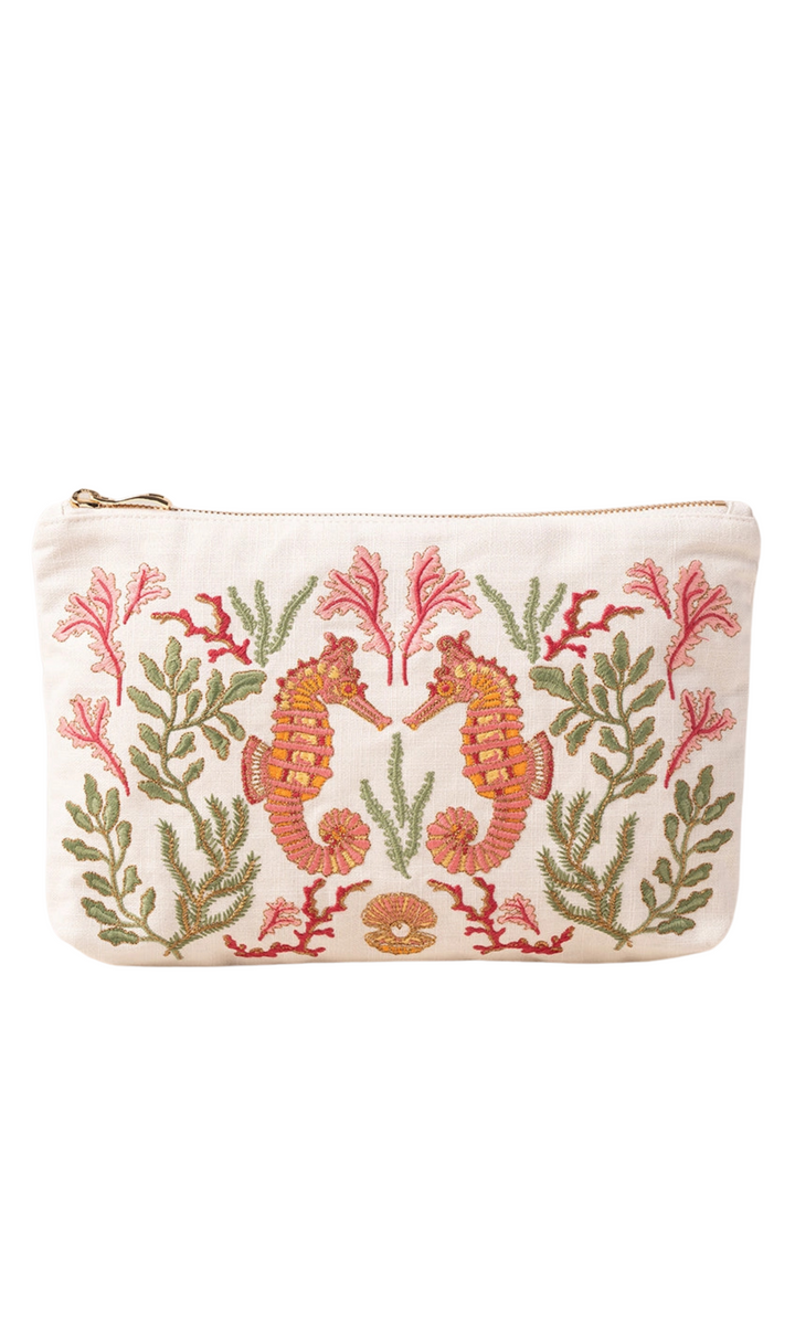 大人気!【Elizabeth Scarlett】Coral Seahorse Everyday Pouch Coral Seahorse Everyday Pouch – Island Girl Miami