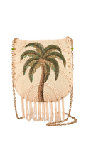 Coconutty Palm tree Beaded Fringe Crossbody Bag