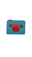 Happy Crab Beaded Coin Purse