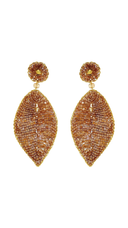 Garota Amber Leaf Beaded Earrings