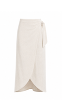 Kiara Beige Linen Wrap Skirt
