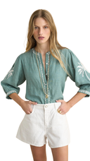Emily Green Embroidered Top