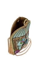 Island Parrot Beaded Crossbody Handbag