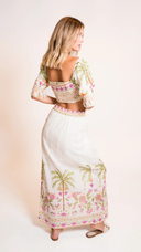 Isla Mauve Cotton Floral Skirt