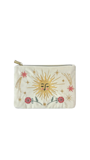 Cosmic Sun Embroidered Velvet Pouch