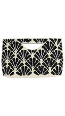 Half Moon Palm Fan Beaded Clutch Crossbody