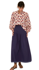 Marisole High Waisted Cotton Maxi Skirt