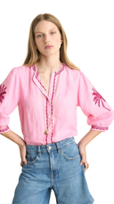 Emily Pink Embroidered Top