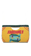 Half Moon Positano Sardines Beaded Clutch Crossbody