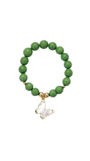 Green Butterfly Charm Semi-Precious Stone Bracelet