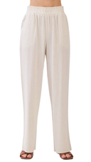 Elastic Wide Leg Linen Pants