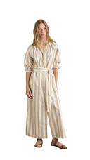 Serenity Striped Beige Maxi Dress