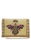 Buzzed Beaded Queen Bee Crossbody Clutch