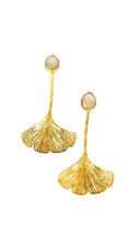 Chalcedony Stone Lotus Flower Drop Earring