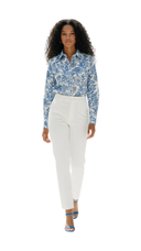 Sabine Button Down Long Sleeve Cotton Blouse