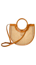 Kai Rattan Circle Handle Woven Tote Bag