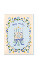 Floral Candle Cake Happy Birthday Card