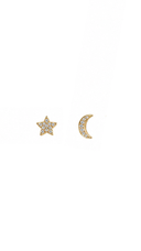Moon & Star Stud Earrings
