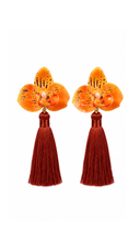 Large Sunset Flower Dangly Earrings