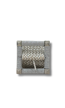 Cari Square Buckle Braided Belt -Silver