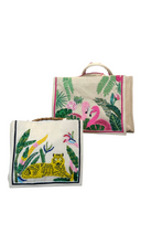 Tropical Beach Flamingo Canvas Tote