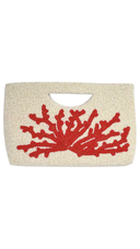 Half Moon Coral Beaded Clutch Crossbody