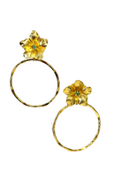 Flower Emerald Statement Hoop Earrings