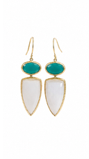 White & Turquoise Semi-Precious Stone Earrings