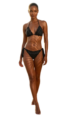 Midnight Beaded Triangle Bikini Set