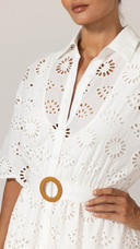 Gardenia White Eyelet Maxi Dress
