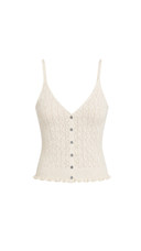 Marie Cream Pointelle Knit Tank Top