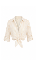 Paulina Ivory Oversized Lurex Blouse