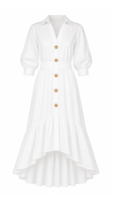 White French Promenade Maxi Dress