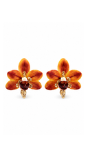 Large Sunset Orchid Stud Earrings