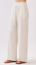 Elastic Wide Leg Linen Pants