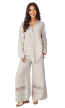 Cala Lace Back Detail Linen High-Low Blouse