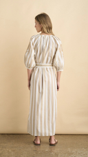 Serenity Striped Beige Maxi Dress