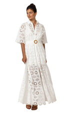 Gardenia White Eyelet Maxi Dress