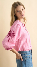 Emily Pink Embroidered Top