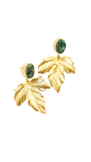 Druzy Emerald Palm Earring
