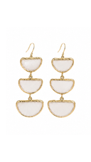 White Semi-Precious Stone Earrings