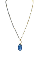 Pearl Crystal Necklace with Blue Sapphire