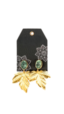Druzy Emerald Palm Earring