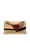 Perched Bird Silk Lined Embroidered Pouch