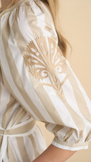 Serenity Striped Beige Maxi Dress