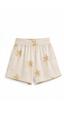 Golden Palms Cotton Shorts