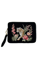 Strong Jaguar Velvet Everyday Wristlet Pouch