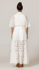 Gardenia White Eyelet Maxi Dress