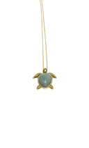 Jade Turtle Necklace with Cubic Zirconia