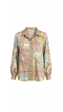 Morocco Satin Button Down Blouse
